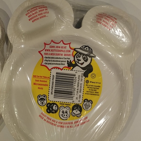 NWT hefty ZOOPALS 2 packs of 24 plates RARE - Picture 6 of 6